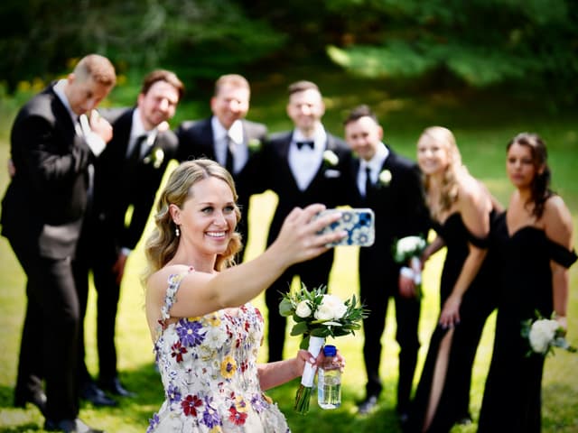People taking selfie