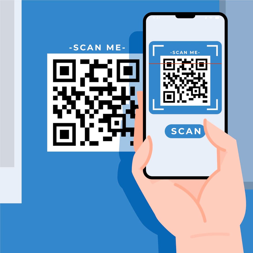 QR Code scanned with phone